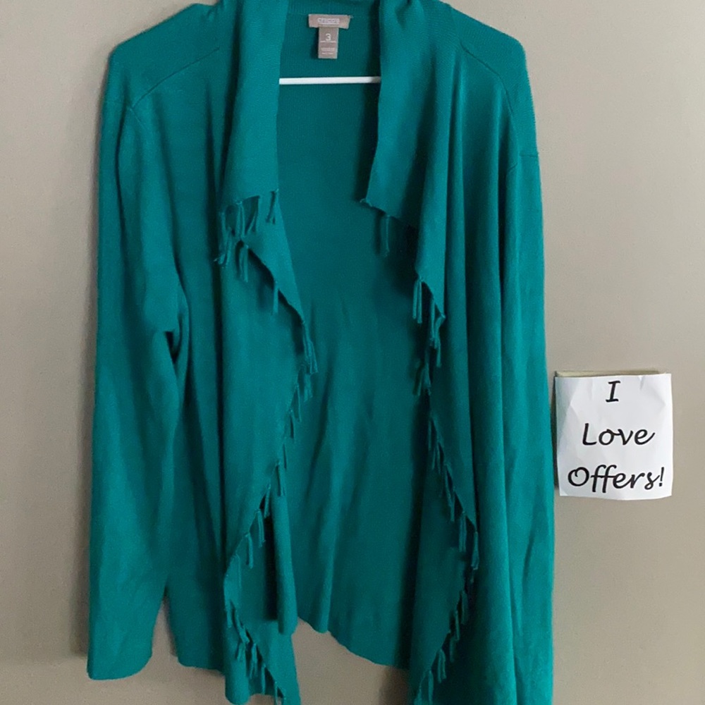 Fringe Sweater Cardigan Sz 3